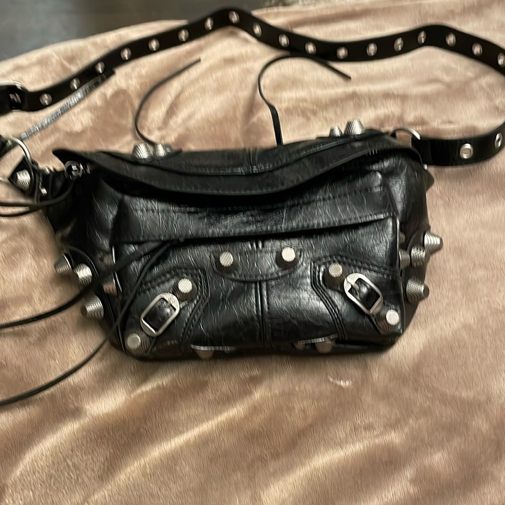 Balenciaga fanny pack waist bag bumbag women’s men’s cracked leather Italy